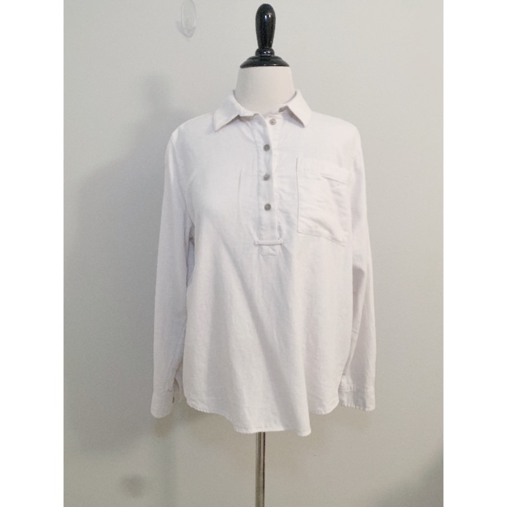 Madewell Cotton Tunic Cream Long Sleeve Sz L